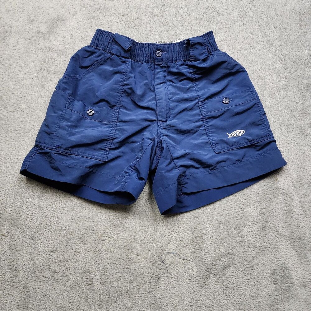 AFTCO Mens 28 Blue Utility Shorts 6 Inseam 100% Nylon Fishing Outdoor Cargo